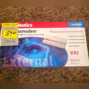 NWT U.S. Robotics 56K Faxmodem Includes V.92 and V.90 56K Standard Technology